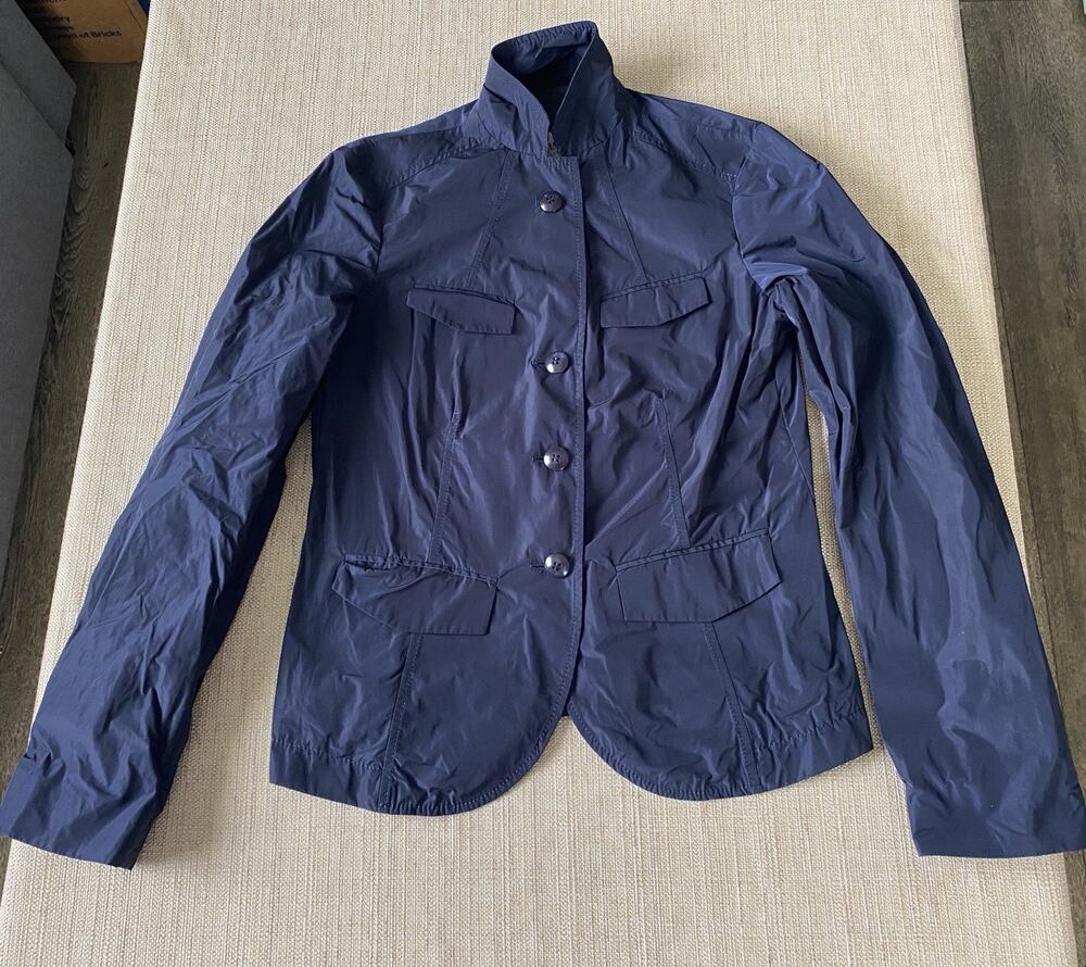 Armani Collezioni Waterproof Jacket Navy Blue Womens IT 40 US XS
